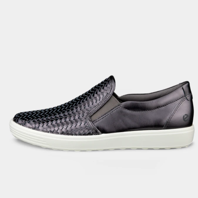 ECCO Women’s Soft 7 Slip-On Shoes Silver Heavy - Image 2