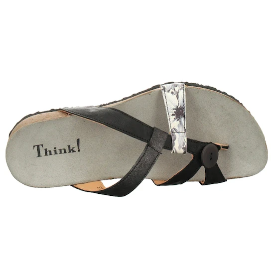 Think! Think Womenâs Julia Sandal Black Kombi - Image 2